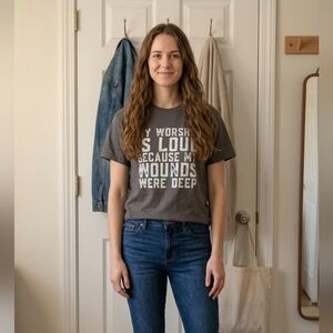 Gildan Dark Gray Heavy Cotton T-Shirt